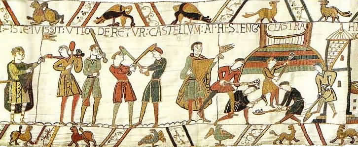 construction château de Hastings - Tapisserie de Bayeux